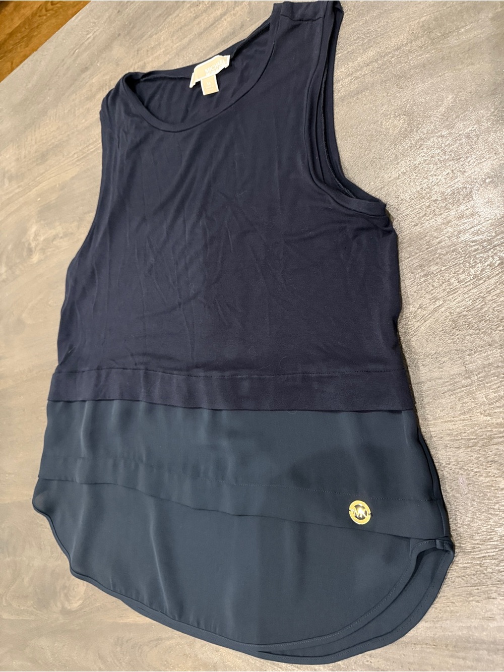 Michael Kors Dark Navy Layered Sleeveless Tank